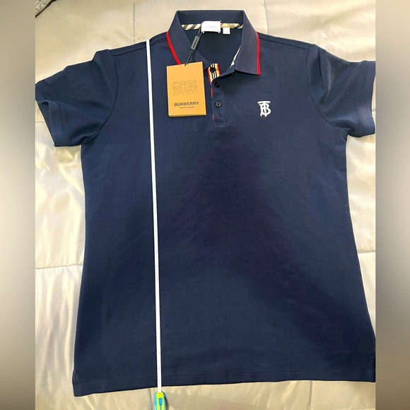 Burberry Polo Navy blue. Slim fit Medium. - Picture 2 of 10
